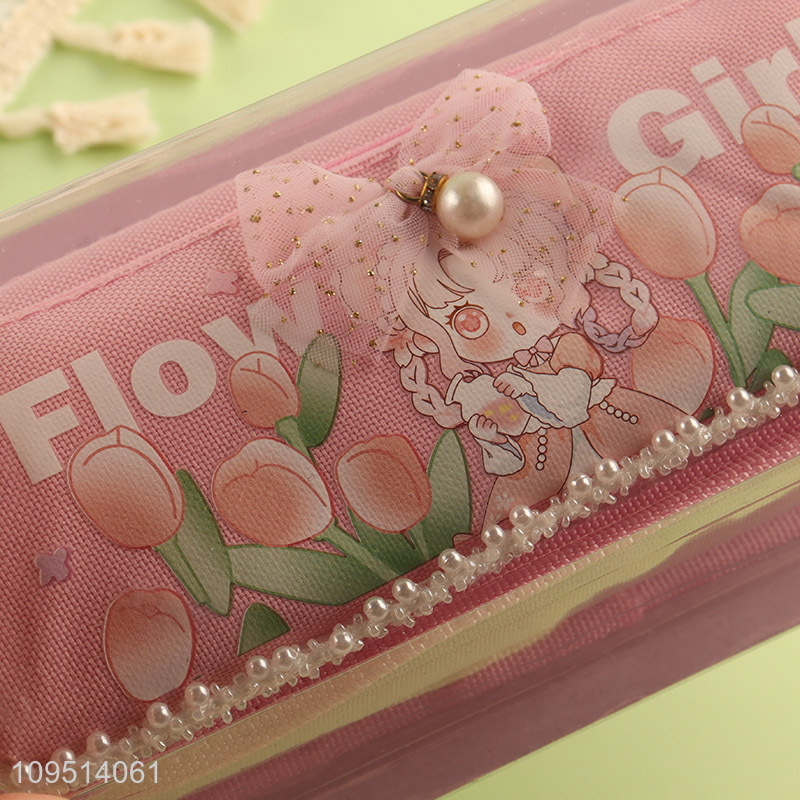 Factory direct sale pink stationery pencil bag wholesale