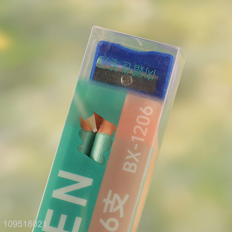 China supplier 6pcs school students eraser pen set