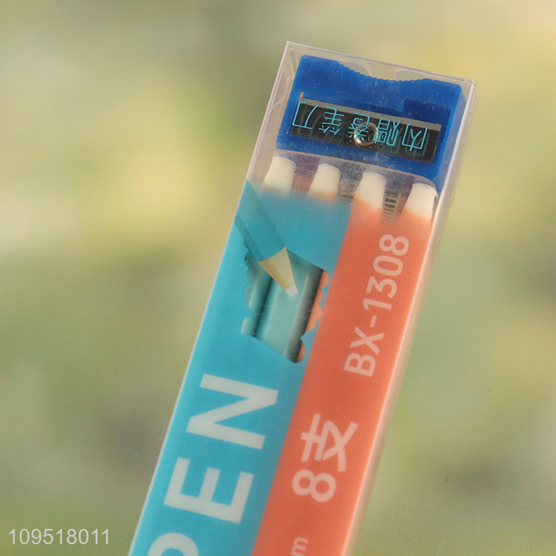 Low price 8pcs school students eraser pen