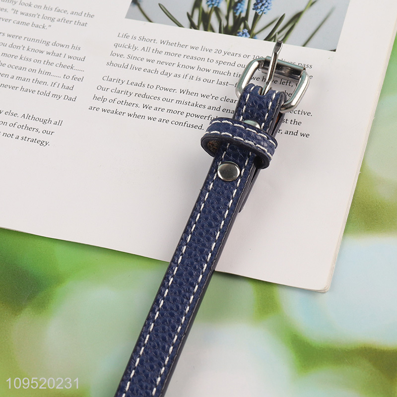 Hot products durable pu pet collar with buckle