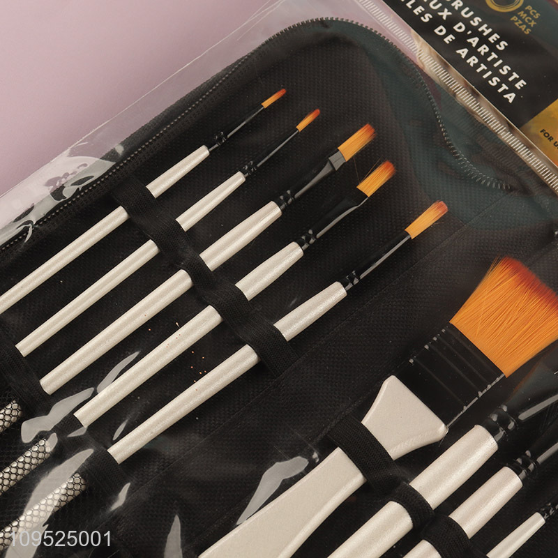 China wholesale 10pcs nylon bristle paint brush set