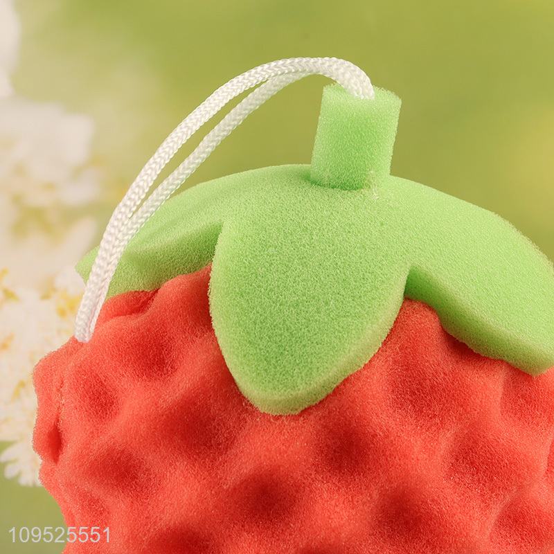 Latest products   3D strawberry bath sponge shower sponge