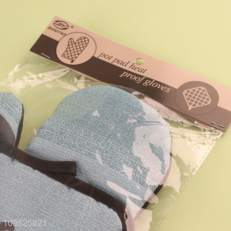 Yiwu market 2pcs oven mitts heat pad set