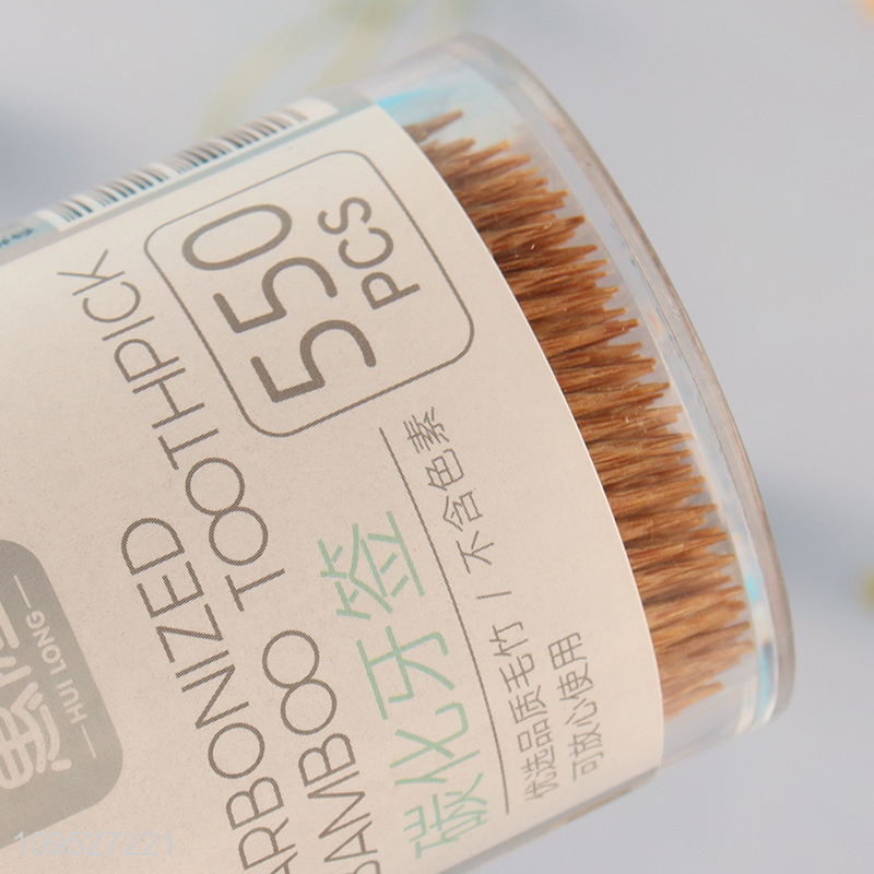 Top selling 550pcs carbonized bamboo toothpicks