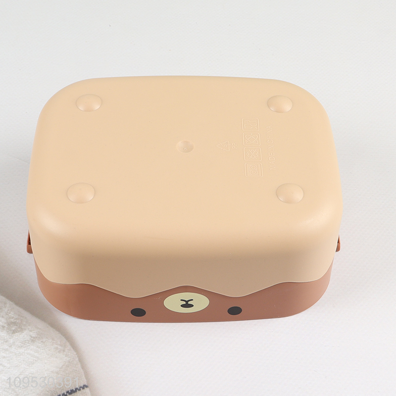 China factory 1200ml bear lunch box with spoon and fork