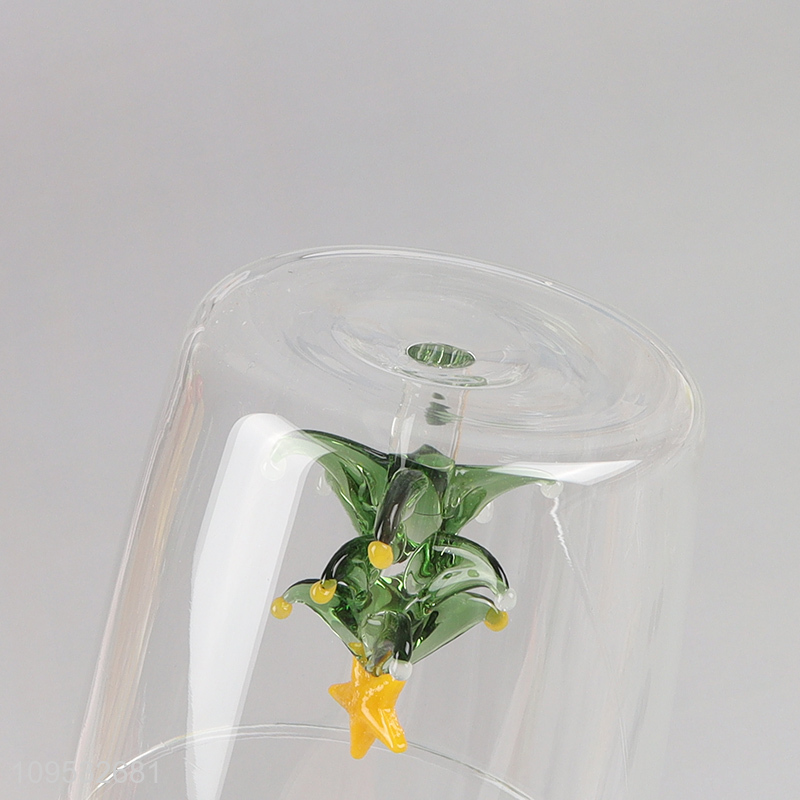 Top selling christmas series glass water cup drinking cup