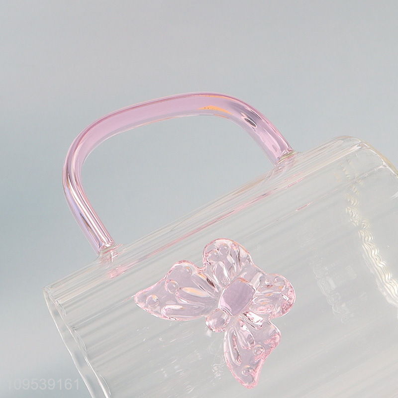 Hot selling clear butterfly glass drinking cup