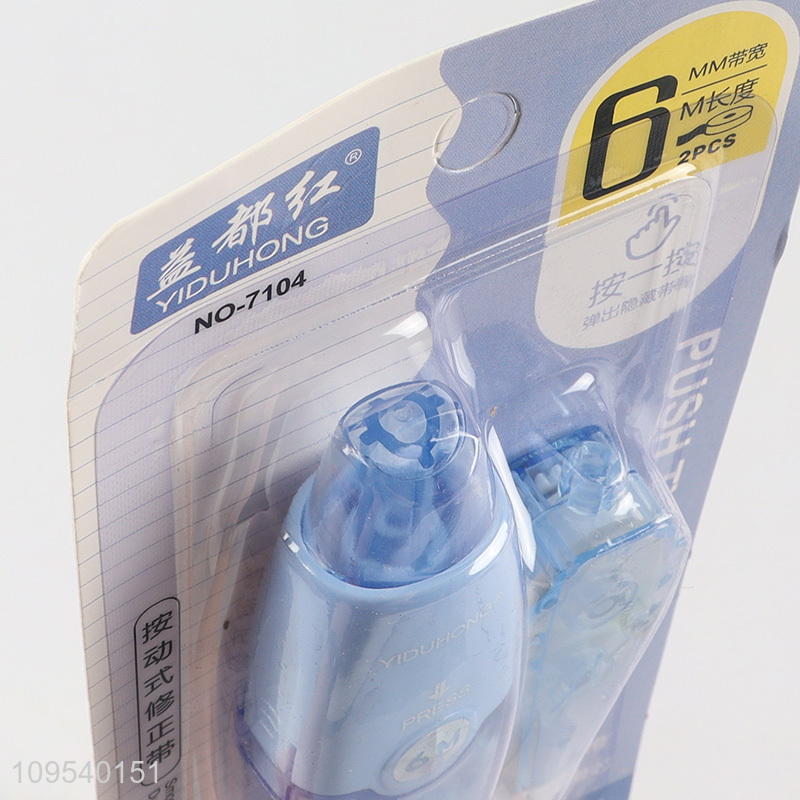 Top sale push type PET stationery correction tape
